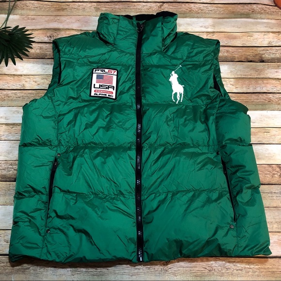 polo puffer vest with hood